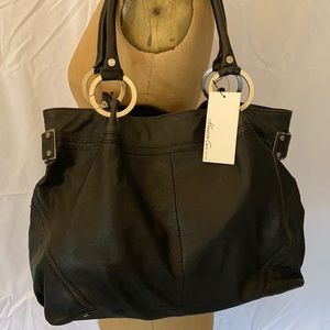 Y2K Black Leather Tote